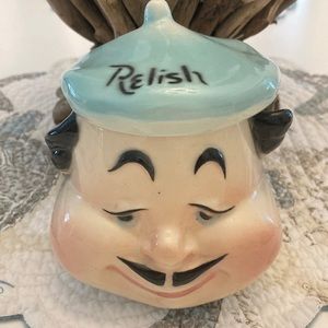 Anthropomorphic Vintage Relish Condiment Jar
